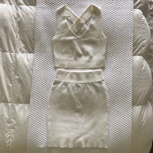 Express 2 piece knit skirt and crop set